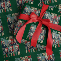 Founding Fathers 250 Years of Freedom Wrapping Paper Roll Patriotic Pop Art Style Semiquincentennial 2026 - Wonder Print Shop