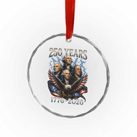Founding Fathers USA 250th Anniversary Crystal Glass Ornament Vintage 250 Years 1776 2026 Patriotic Eagle American Flag