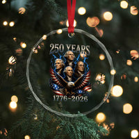 Founding Fathers USA 250th Anniversary Crystal Glass Ornament Vintage 250 Years 1776 2026 Patriotic Eagle American Flag