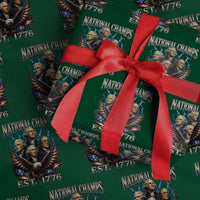 Founding Fathers USA 250th Anniversary Wrapping Paper Roll Vintage National Champions 250 Years Patriotic American Flag