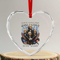 Founding Fathers USA 250th Anniversary Heart Crystal Glass Ornament Vintage 250 Years 1776 2026 Patriotic Eagle American Flag