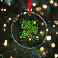 Four Leaf Clover Christian Crystal Glass Ornament Irish Lucky Shamrock Faith Hope Love Religious