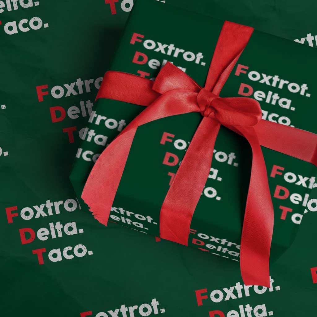 Foxtrot Delta Taco Wrapping Paper Roll Subtle FDT Resist - Wonder Print Shop