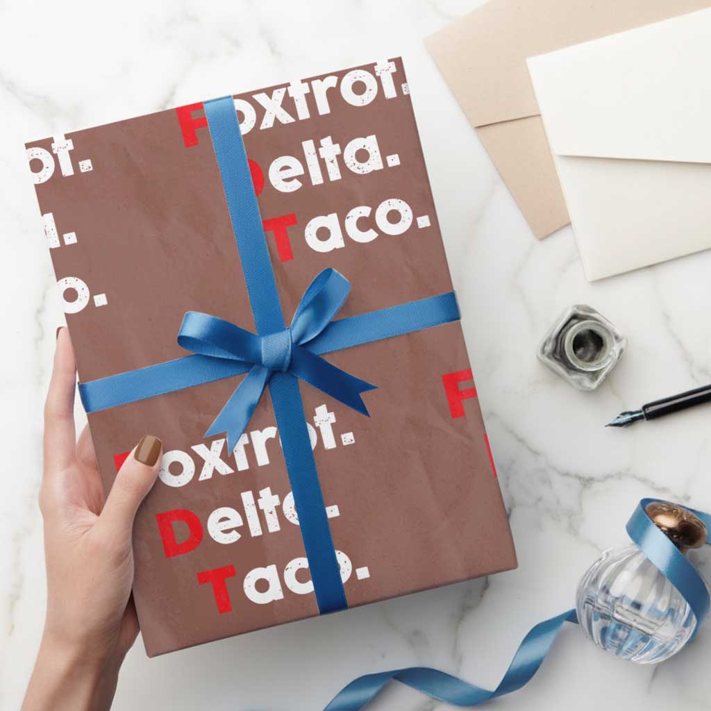 Foxtrot Delta Taco Wrapping Paper Roll Subtle FDT Resist - Wonder Print Shop