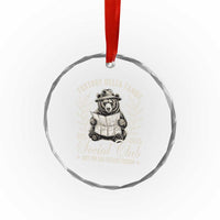 Foxtrot Delta Tango FDT Social Club Crystal Glass Ornament Only You Can Prevent Fascism Retro Bear - Wonder Print Shop