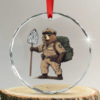 Foxtrot Delta Tango Resist Bear Crystal Glass Ornament - Wonder Print Shop