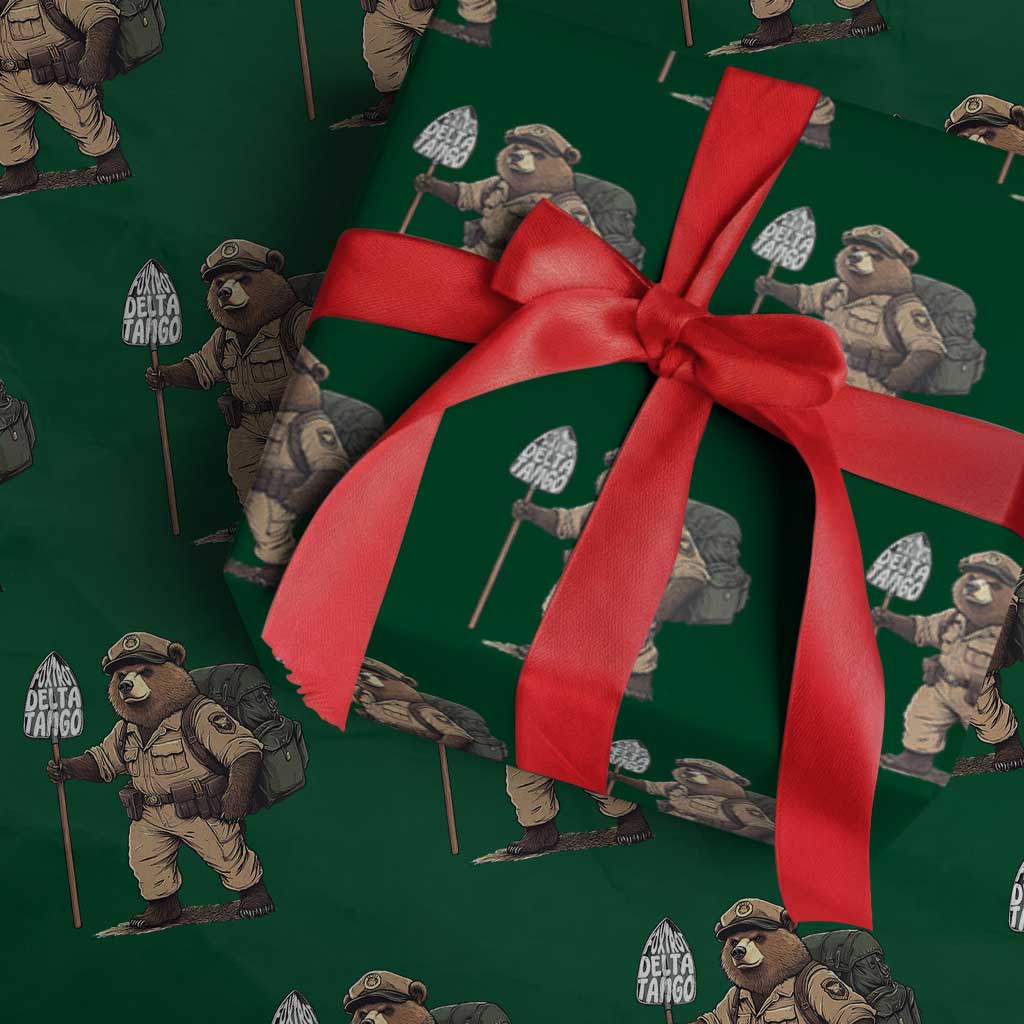 Foxtrot Delta Tango Resist Bear Wrapping Paper Roll - Wonder Print Shop