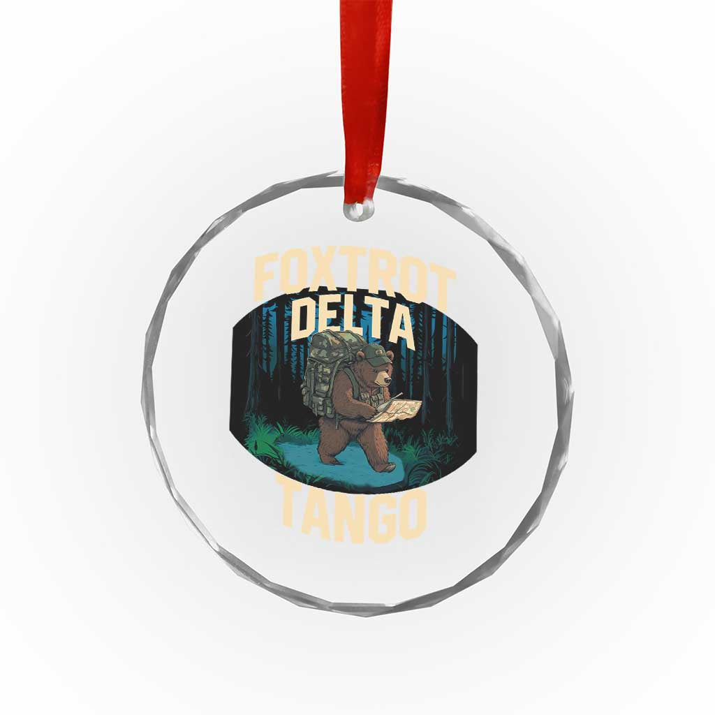 Foxtrots Deltas Tangos Funny Bear Resist Crystal Glass Ornament Protect Our National Parks - Wonder Print Shop
