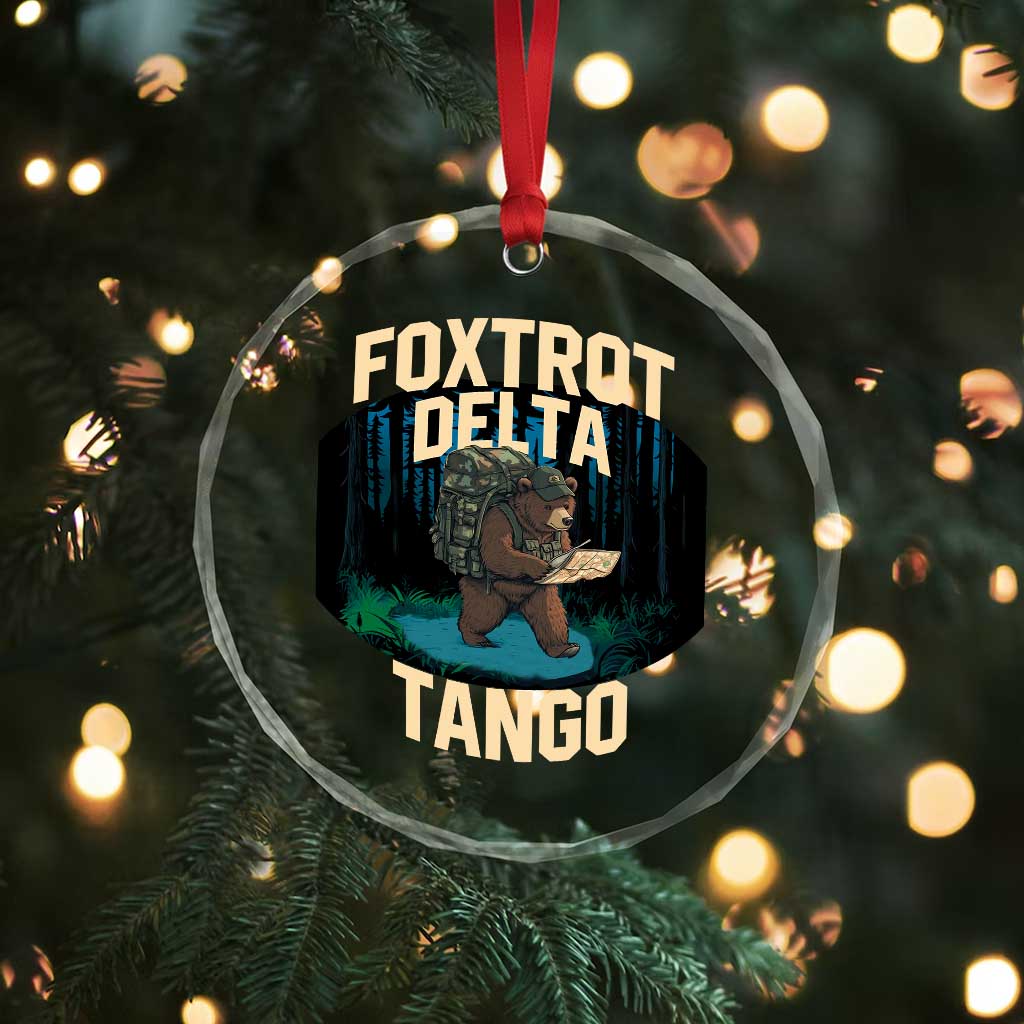 Foxtrots Deltas Tangos Funny Bear Resist Crystal Glass Ornament Protect Our National Parks - Wonder Print Shop