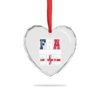 FRA ENG France England Flag Graphic Heart Crystal Glass Ornament French English Country Pride