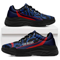France 2026 Football Chunky Sneakers Allez Les Bleus Grunge Curve Stylized - Wonder Print Shop