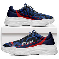 France 2026 Football Chunky Sneakers Allez Les Bleus Grunge Curve Stylized - Wonder Print Shop