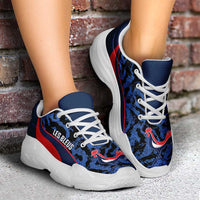 France 2026 Football Chunky Sneakers Allez Les Bleus Grunge Curve Stylized - Wonder Print Shop