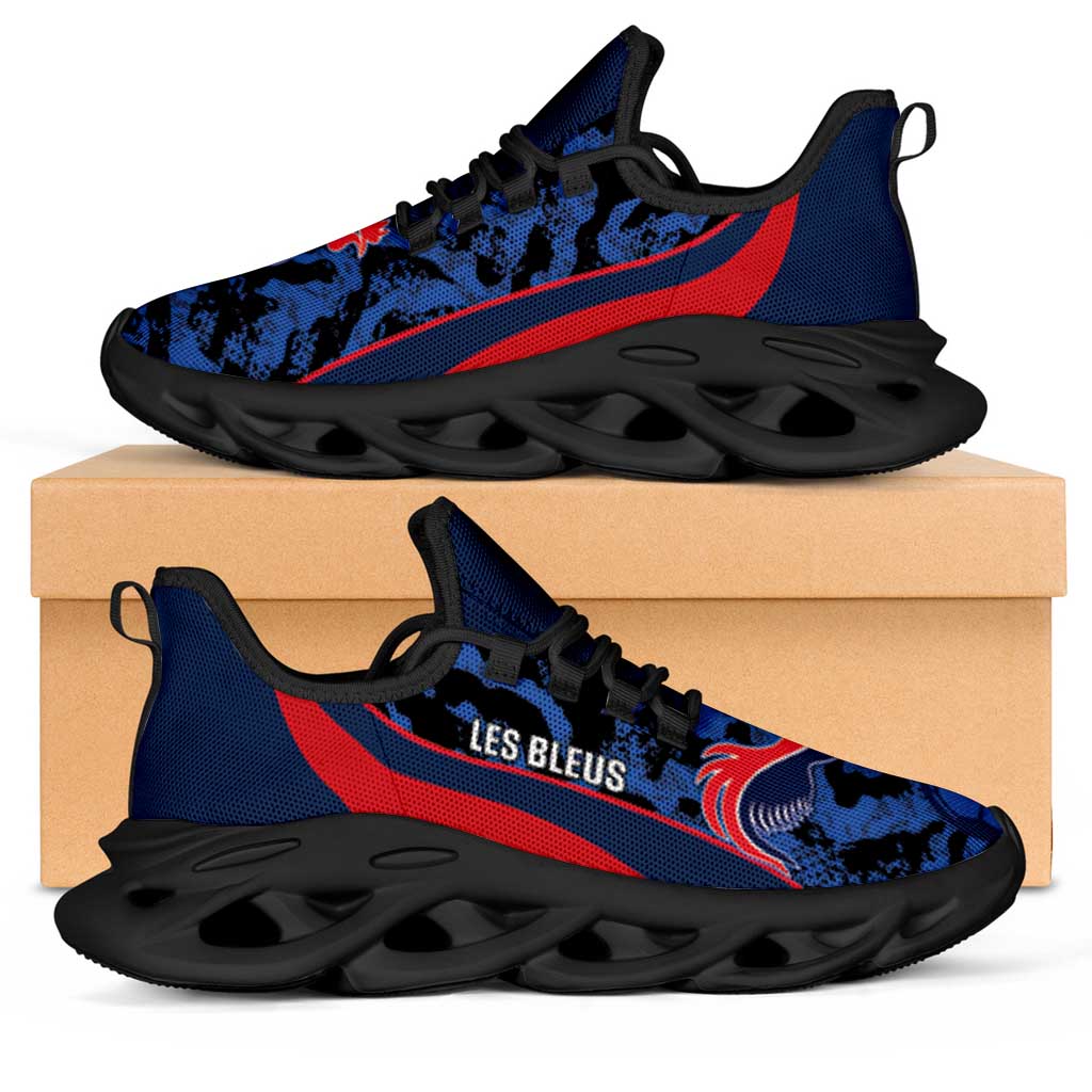France 2026 Football Clunky Sneakers Allez Les Bleus Grunge Curve Stylized - Wonder Print Shop