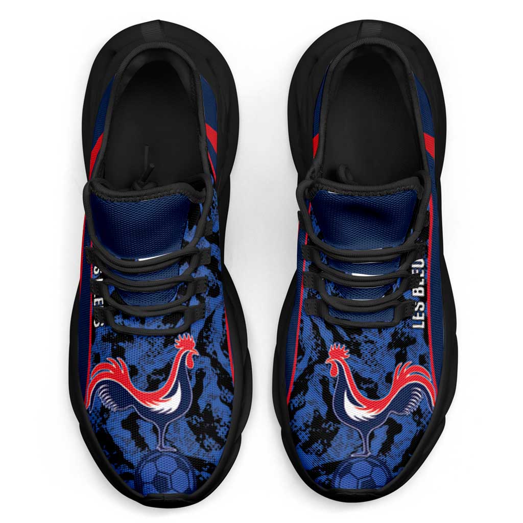 France 2026 Football Clunky Sneakers Allez Les Bleus Grunge Curve Stylized - Wonder Print Shop