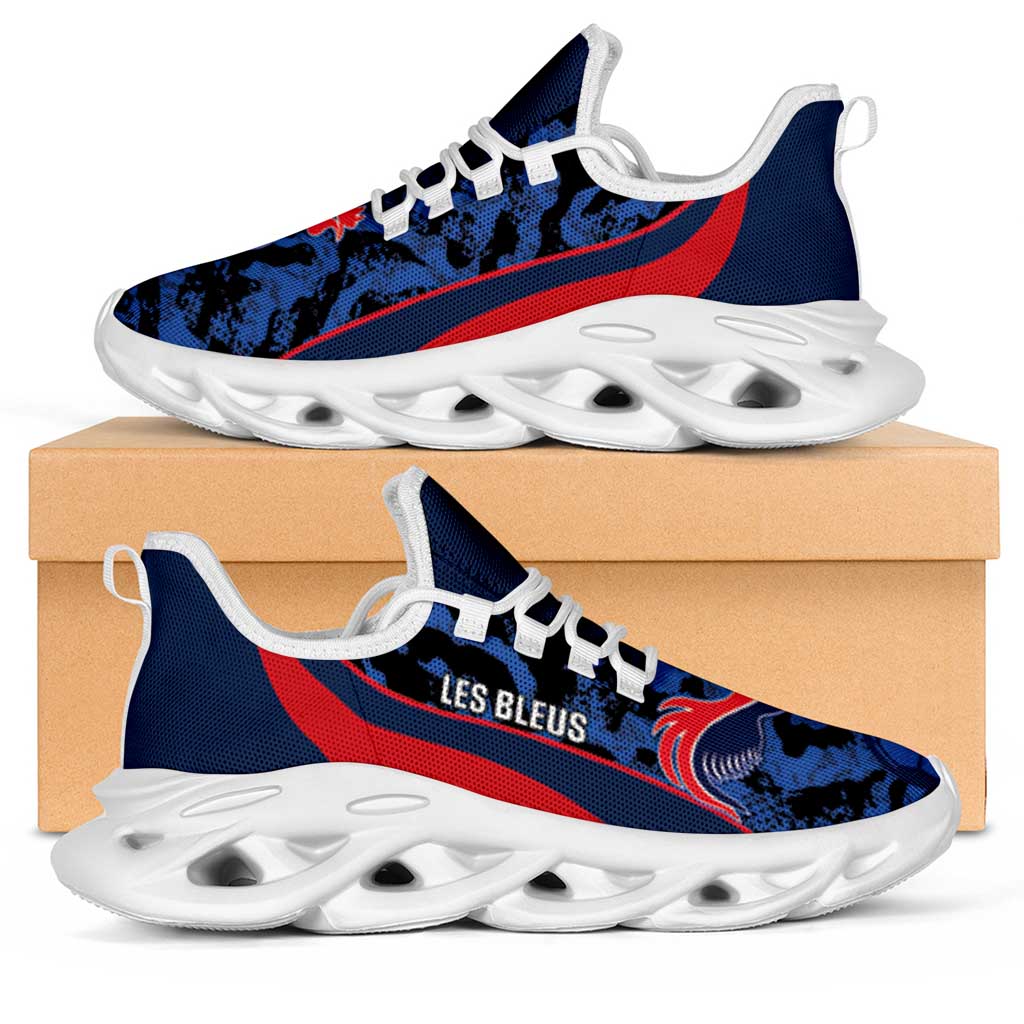 France 2026 Football Clunky Sneakers Allez Les Bleus Grunge Curve Stylized - Wonder Print Shop