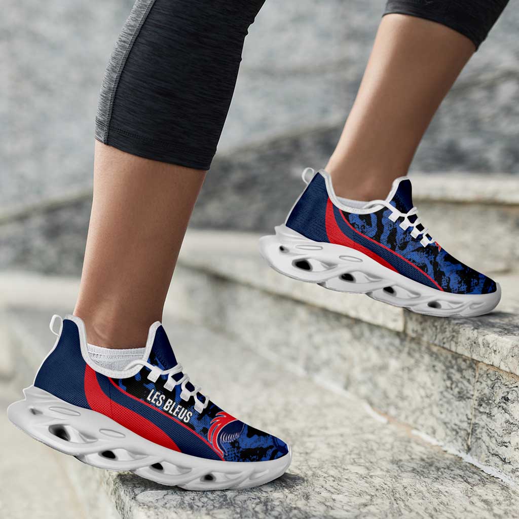 France 2026 Football Clunky Sneakers Allez Les Bleus Grunge Curve Stylized - Wonder Print Shop