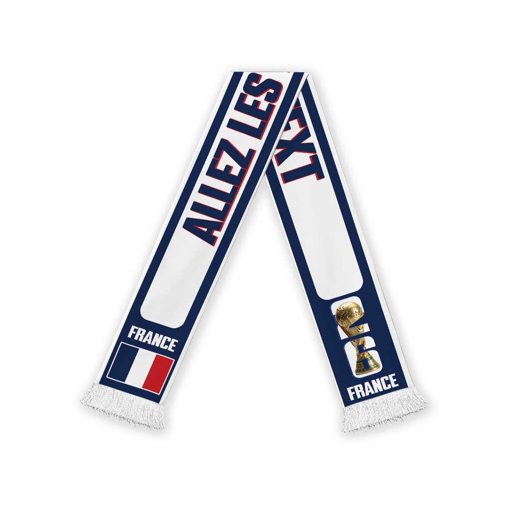 France 2026 Football Personalised Soccer Scarf Allez Les Bleus