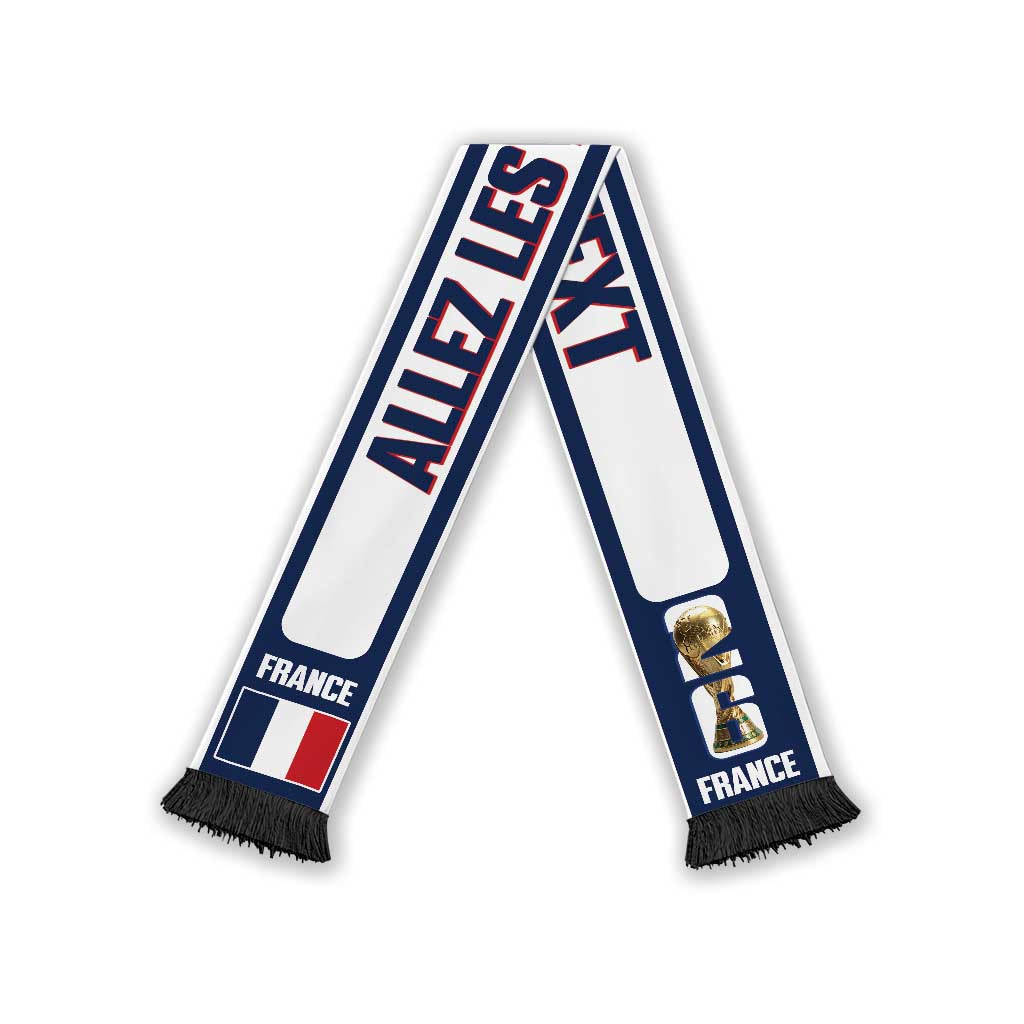 France 2026 Football Personalised Soccer Scarf Allez Les Bleus