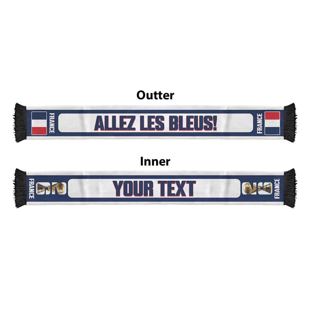 France 2026 Football Personalised Soccer Scarf Allez Les Bleus