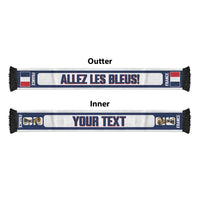 France 2026 Football Personalised Soccer Scarf Allez Les Bleus