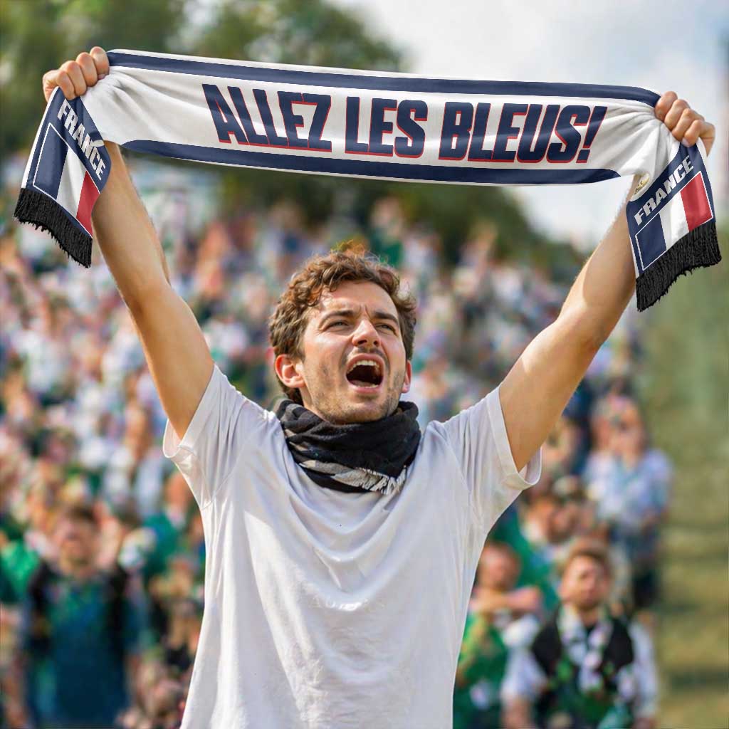 France 2026 Football Personalised Soccer Scarf Allez Les Bleus