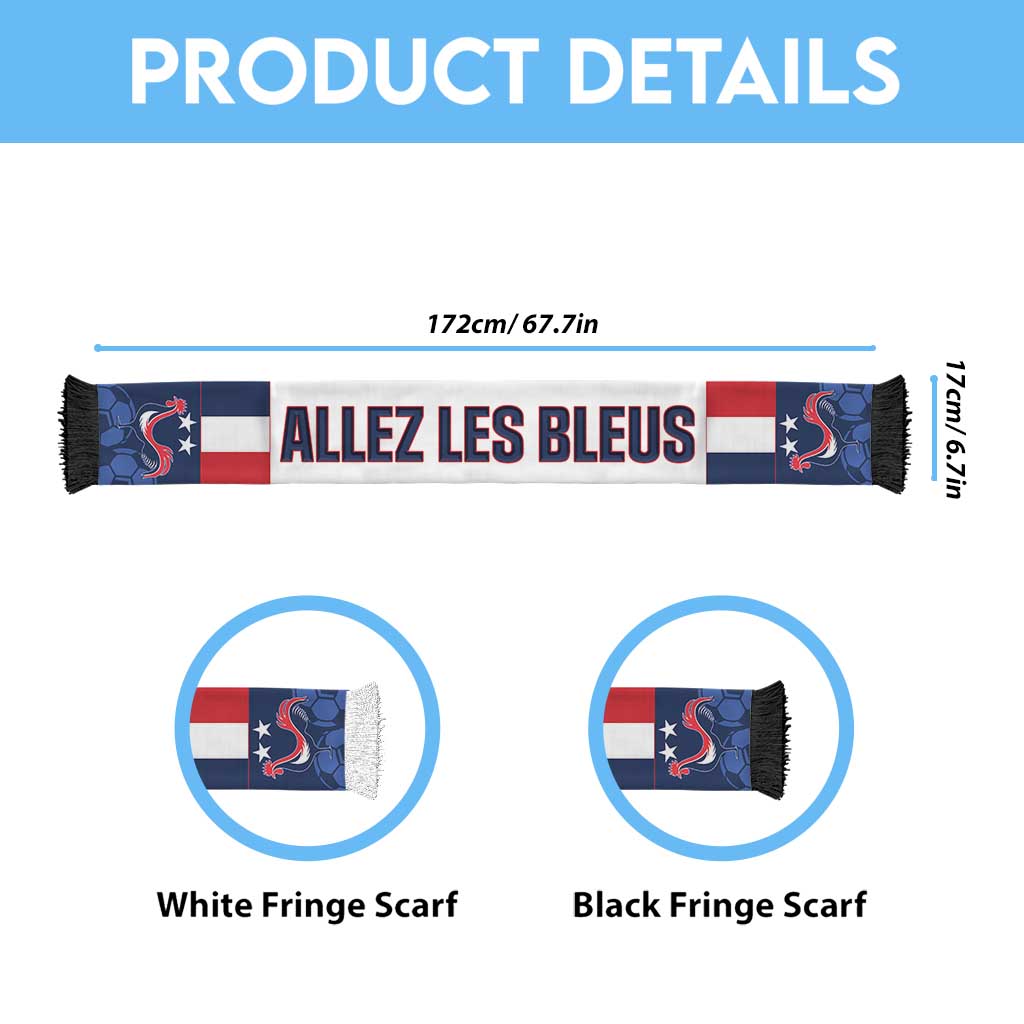 France 2026 Football Soccer Scarf Allez Les Bleus