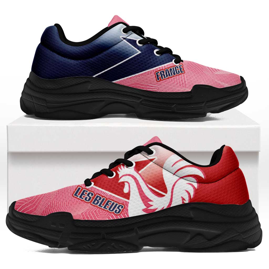 France 2026 World Football Chunky Sneakers Les Bleus Pink And Flag Color