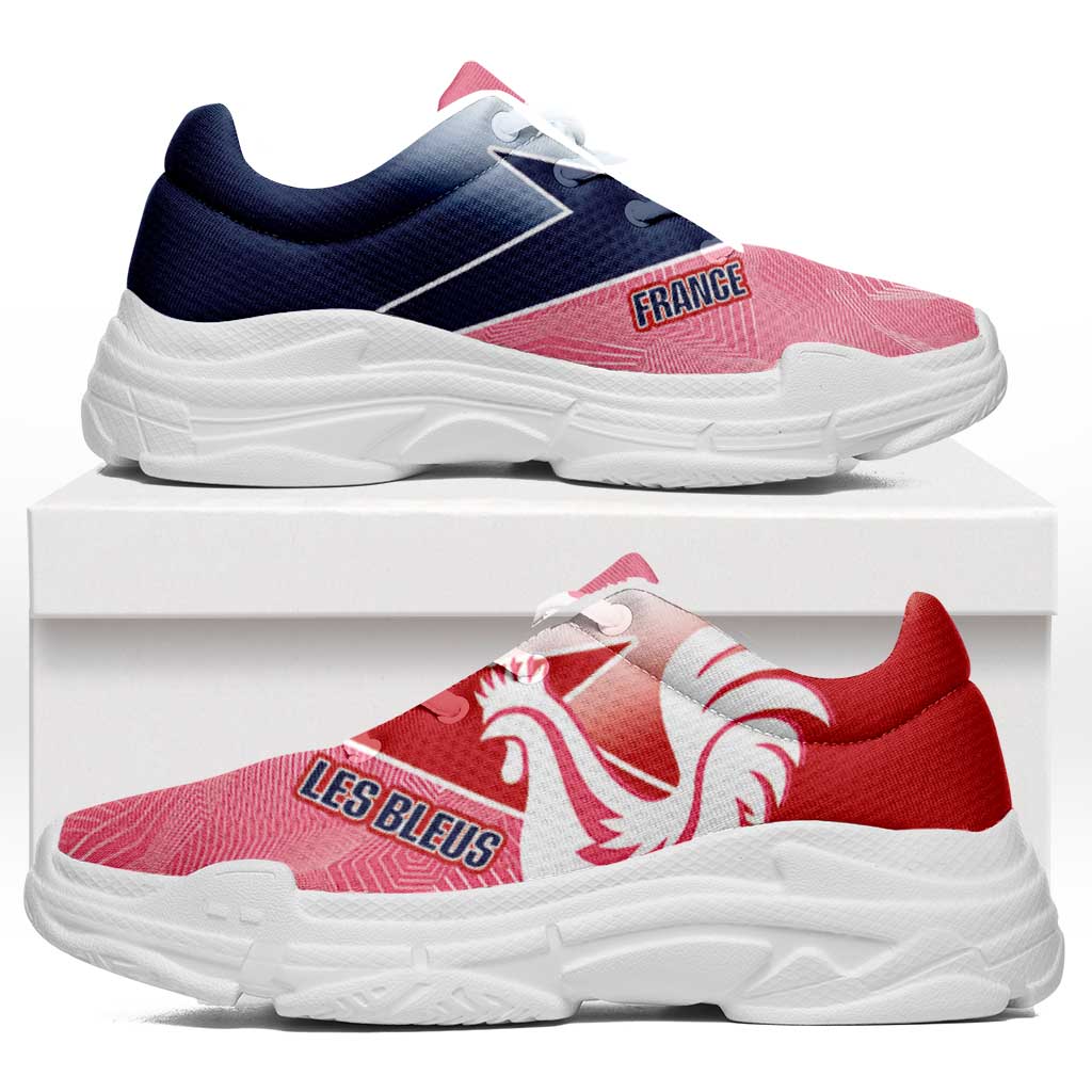 France 2026 World Football Chunky Sneakers Les Bleus Pink And Flag Color