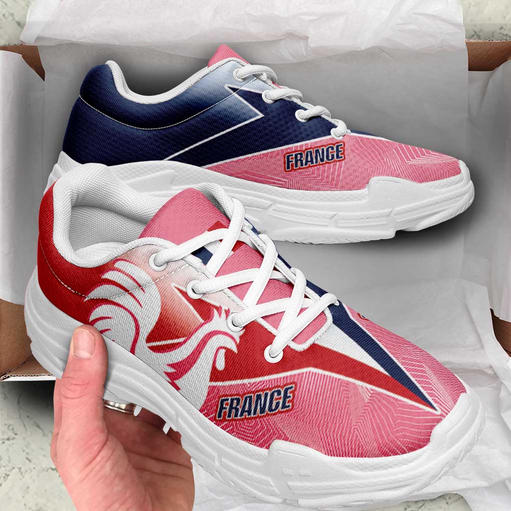 France 2026 World Football Chunky Sneakers Les Bleus Pink And Flag Color