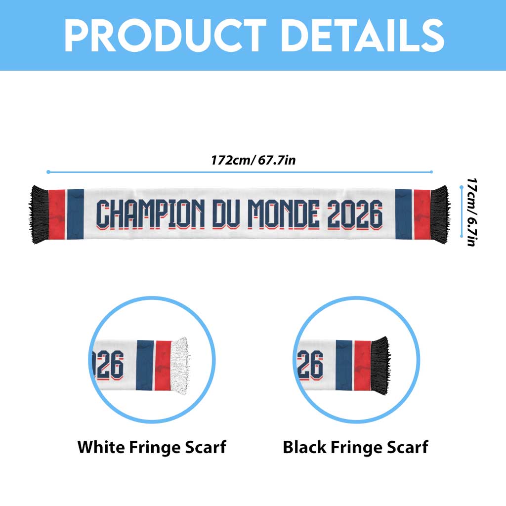 France Champion du Monde 2026 Personalized Soccer Scarf Allez les Bleus