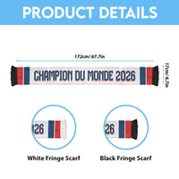 France Champion du Monde 2026 Personalized Soccer Scarf Allez les Bleus