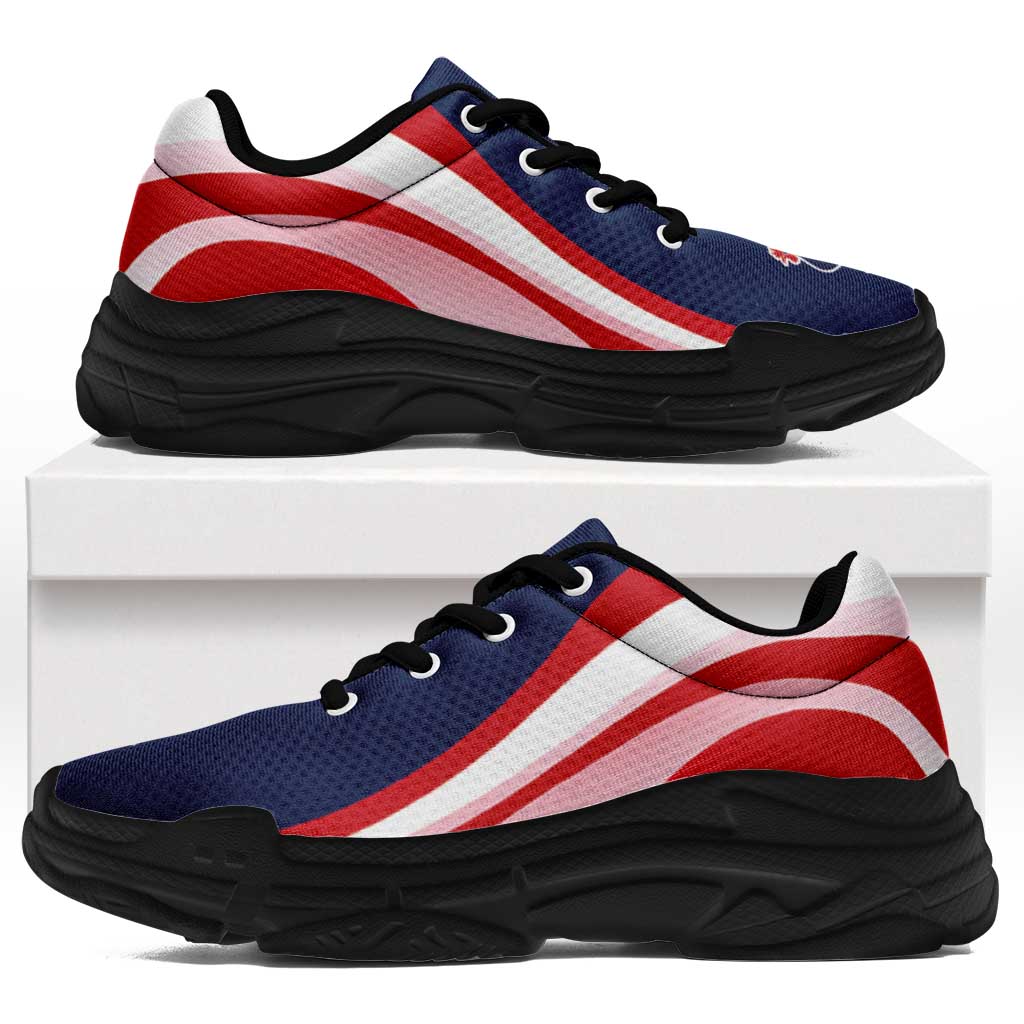 France Football Chunky Sneakers Flag-Inspired Curve Style