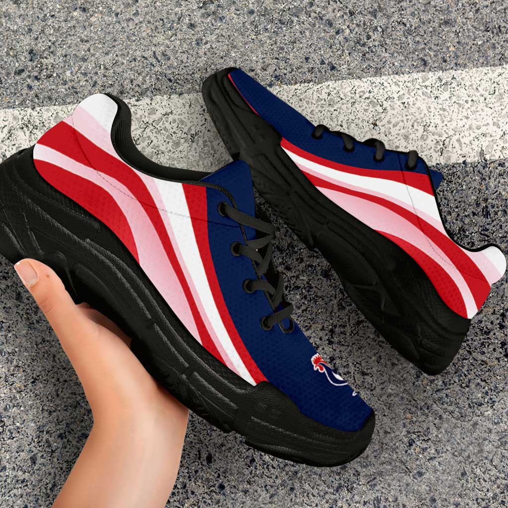France Football Chunky Sneakers Flag-Inspired Curve Style