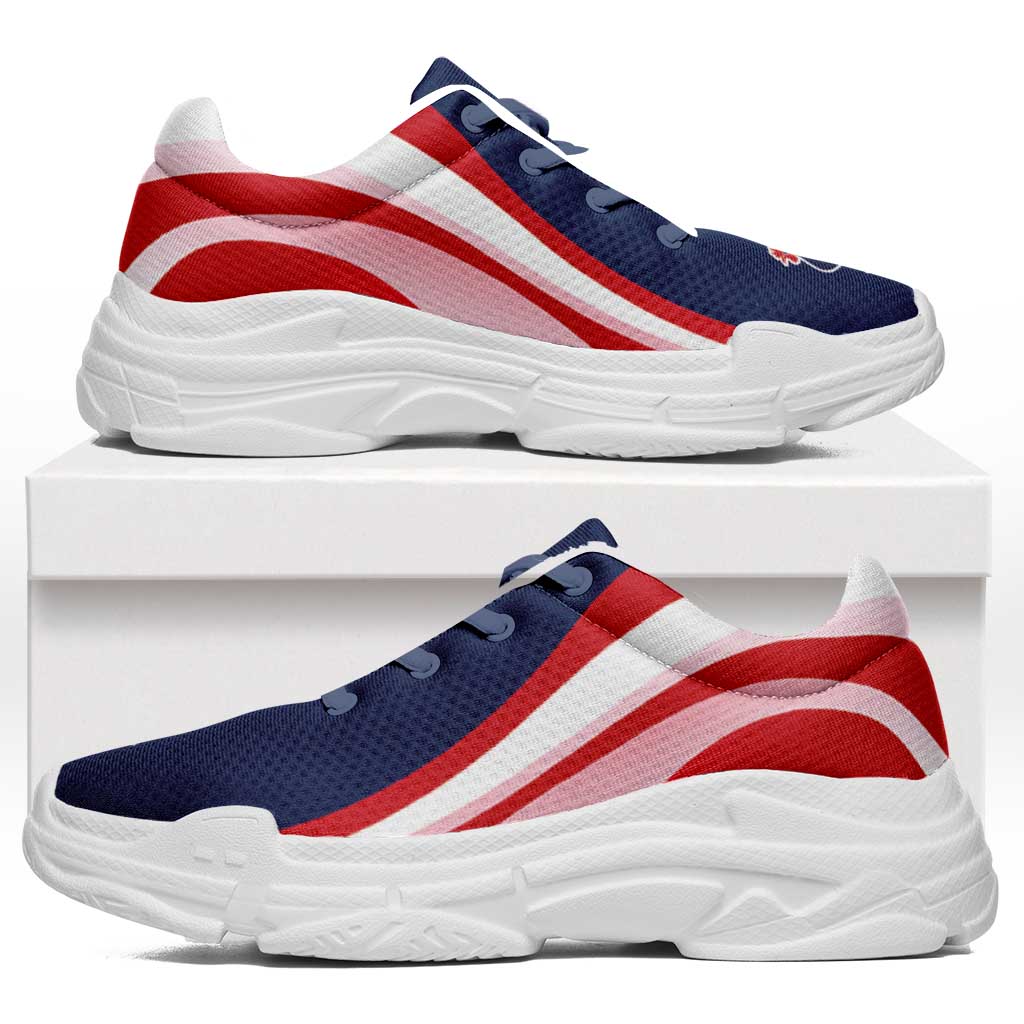 France Football Chunky Sneakers Flag-Inspired Curve Style