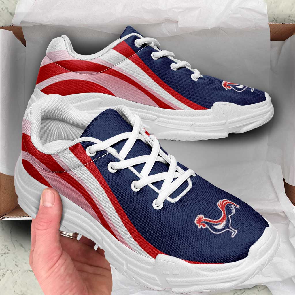 France Football Chunky Sneakers Flag-Inspired Curve Style