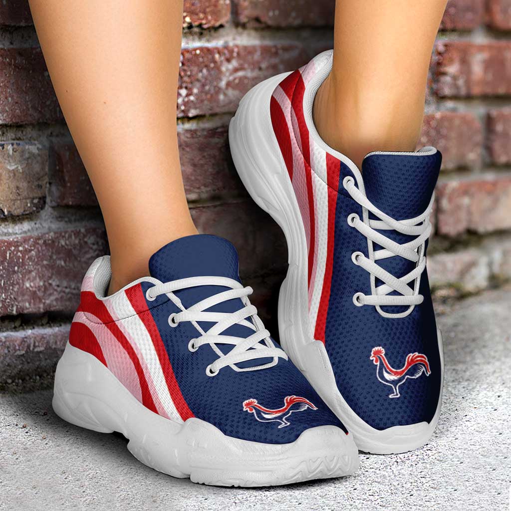France Football Chunky Sneakers Flag-Inspired Curve Style