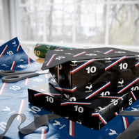 France Football Coq Wrapping Paper Roll French Flag Stripes Number 10 Athletic Soccer National Pride