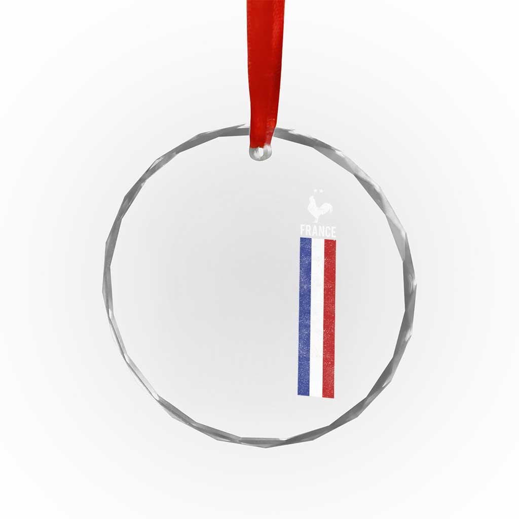 France Football Coq Soccer Throwback Jersey Style Crystal Glass Ornament Vintage French Flag