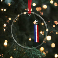 France Football Coq Soccer Throwback Jersey Style Crystal Glass Ornament Vintage French Flag