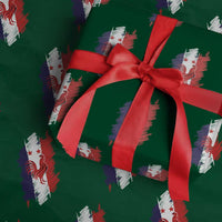 France Gallic Rooster Football Two Stars Brushstroke French Flag Graphic Wrapping Paper Roll