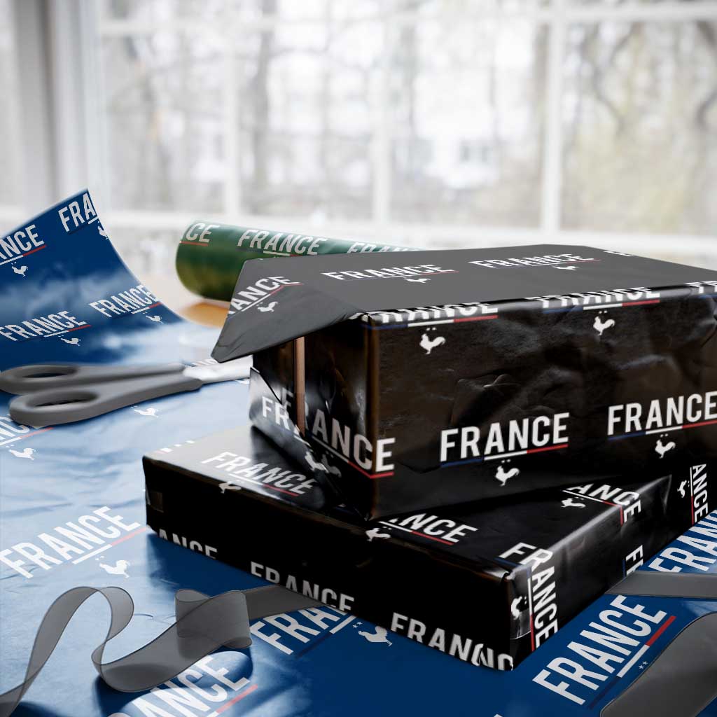 France Gallic Rooster Sports Throwback Design Vintage French Flag Wrapping Paper Roll