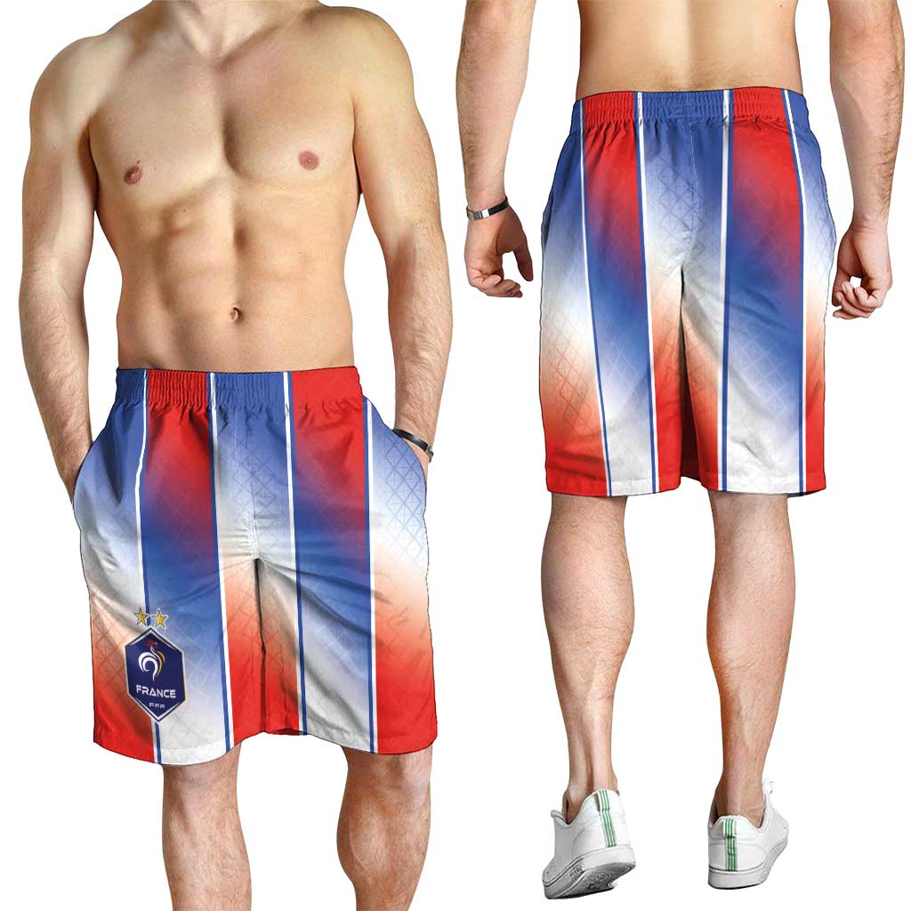 France National Football Shorts for Men Paris Architecture-Inspired Geometry - Wonder Print Shop