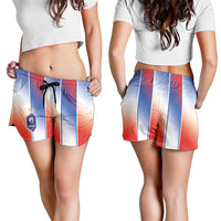 France National Football Shorts for Women Paris Architecture-Inspired Geometry - Wonder Print Shop