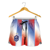 France National Football Shorts for Women Paris Architecture-Inspired Geometry - Wonder Print Shop