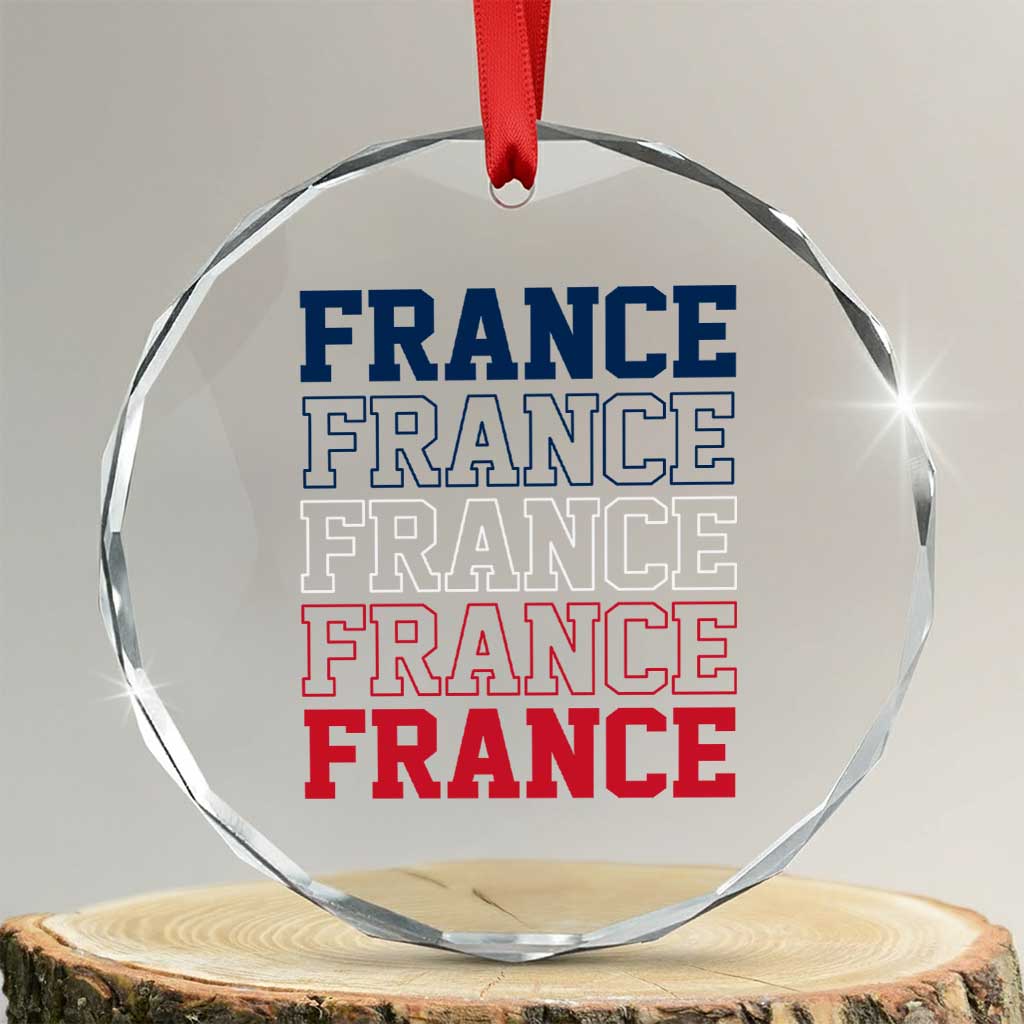 France Pride French Flag Patriotic Supporter Crystal Glass Ornament
