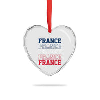 France Pride French Flag Patriotic Supporter Heart Crystal Glass Ornament