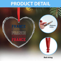 France Pride French Flag Patriotic Supporter Heart Crystal Glass Ornament