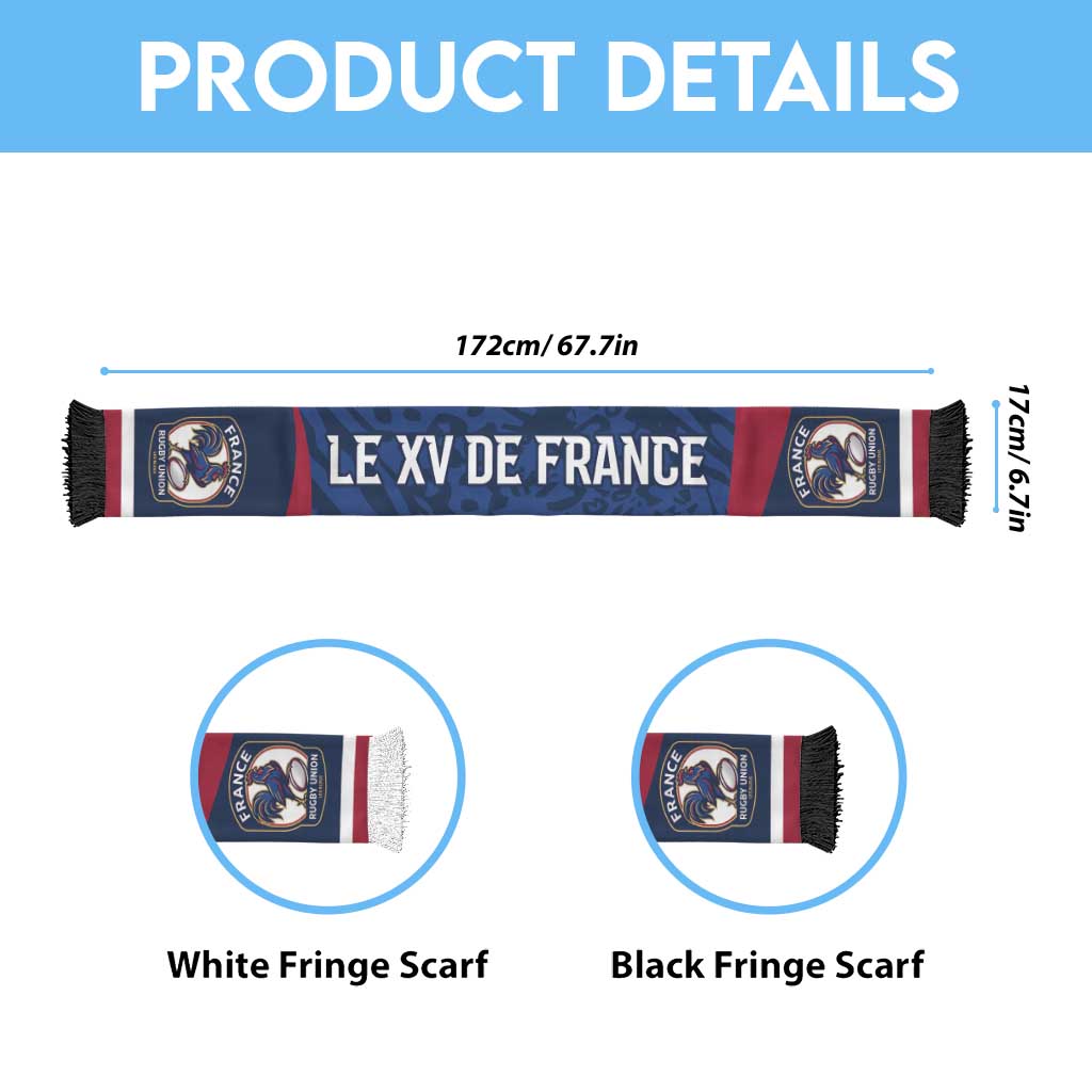 France Rugby National Heritage Personalized Soccer Scarf Fleur De Lis Inspired Edition