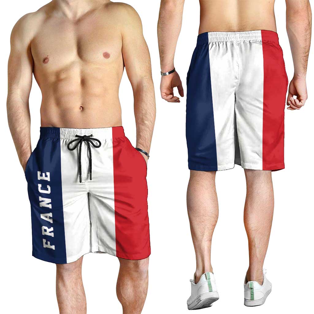 France Shorts for Men National Flag Colors - Wonder Print Shop
